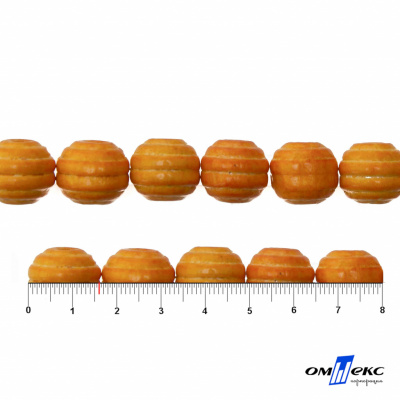 0309-Бусины деревянные "ОмТекс", 16 мм, упак.50+/-3шт, цв.003-оранжевый - купить в Благовещенске. Цена: 62.22 руб.