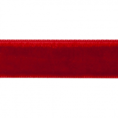 Лента бархатная нейлон, шир.12 мм, (упак. 45,7м), цв.45-красный - купить в Благовещенске. Цена: 392 руб.