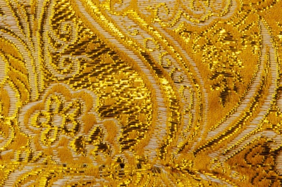 Ткань костюмная жаккард №12, 140 гр/м2, шир.150см, цвет жёлтый - купить в Благовещенске. Цена 383.29 руб.