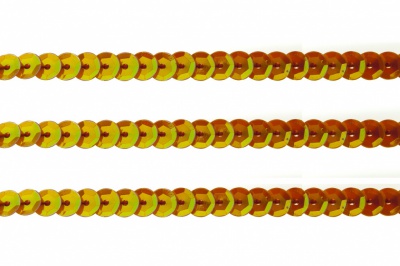 Пайетки "ОмТекс" на нитях, CREAM, 6 мм С / упак.73+/-1м, цв. 88 - оранжевый - купить в Благовещенске. Цена: 300.55 руб.