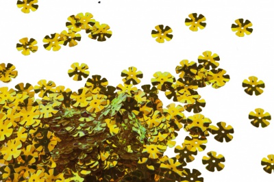 Пайетки "ОмТекс" россыпью,DOUBLE SIDED GOLD,цветок 14 мм/упак.50 гр, цв. 0460-золото - купить в Благовещенске. Цена: 80.12 руб.