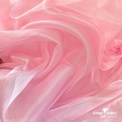 Ткань органза, 100% полиэстр, 28г/м2, шир. 150 см, цв. #47 розовая пудра - купить в Благовещенске. Цена 86.24 руб.
