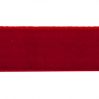 Лента бархатная нейлон, шир.25 мм, (упак. 45,7м), цв.45-красный - купить в Благовещенске. Цена: 981.09 руб.