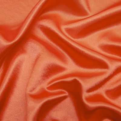 Поли креп-сатин 18-1445, 120 гр/м2, шир.150см, цвет оранжевый - купить в Благовещенске. Цена 155.57 руб.
