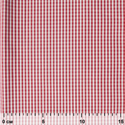 Ткань сорочечная Клетка Виши, 115 г/м2, 58% пэ,42% хл, шир.150 см, цв.5-красный, (арт.111) - купить в Благовещенске. Цена 306.69 руб.