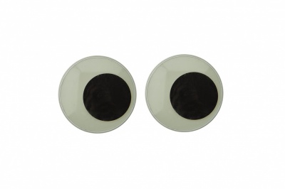 Глазки для игрушек, круглые, с бегающими зрачками, 24 мм/упак.50+/-2 шт, цв. -черно-белые - купить в Благовещенске. Цена: 60.32 руб.