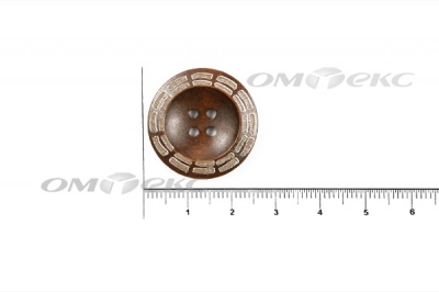 Пуговица деревянная круглая №53 (25мм) - купить в Благовещенске. Цена: 3.68 руб.