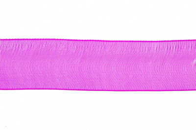 Лента органза 1015, шир. 10 мм/уп. 22,8+/-0,5 м, цвет ярк.розовый - купить в Благовещенске. Цена: 38.39 руб.