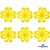 Кружево гипюр "Ромашка" 0575-1169, шир. 25 мм/уп.13,7 м, цвет 8208-жёлтый - купить в Благовещенске. Цена: 289.76 руб.