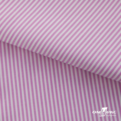 Ткань сорочечная Полоска Кенди, 115 г/м2, 58% пэ,42% хл, шир.150 см, цв.1-розовый, (арт.110) - купить в Благовещенске. Цена 306.69 руб.