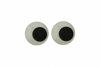 Глазки для игрушек, круглые, с бегающими зрачками, 15 мм/упак.50+/-2 шт, цв. -черно-белые - купить в Благовещенске. Цена: 46.92 руб.