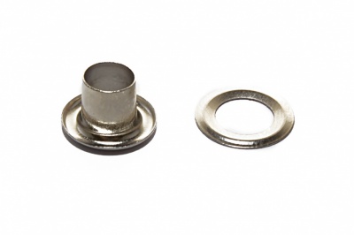 Люверсы металлические "ОмТекс", блочка/кольцо, (4 мм) - цв.никель - купить в Благовещенске. Цена: 0.24 руб.