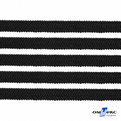 Лента эластичная вязанная (резинка) 4 мм (200+/-1 м) 400 гр/м2 черная бобина "ОМТЕКС" - купить в Благовещенске. Цена: 1.78 руб.