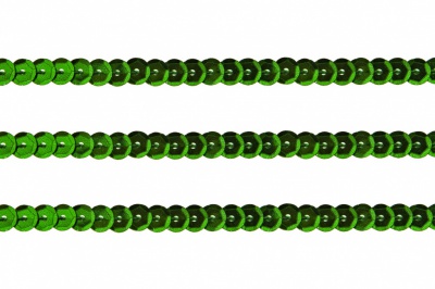 Пайетки "ОмТекс" на нитях, SILVER-BASE, 6 мм С / упак.73+/-1м, цв. 4 - зеленый - купить в Благовещенске. Цена: 484.77 руб.