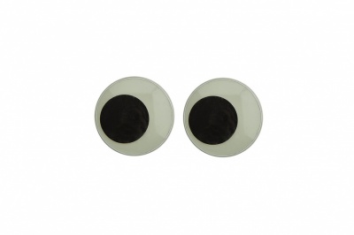 Глазки для игрушек, круглые, с бегающими зрачками, 12 мм/упак.50+/-2 шт, цв. -черно-белые - купить в Благовещенске. Цена: 38.32 руб.
