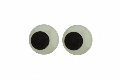 Глазки для игрушек, круглые, с бегающими зрачками, 18 мм/упак.50+/-2 шт, цв. -черно-белые - купить в Благовещенске. Цена: 41.81 руб.