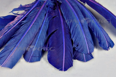 Декоративный Пучок из перьев, перо 23см/синий - купить в Благовещенске. Цена: 12.34 руб.