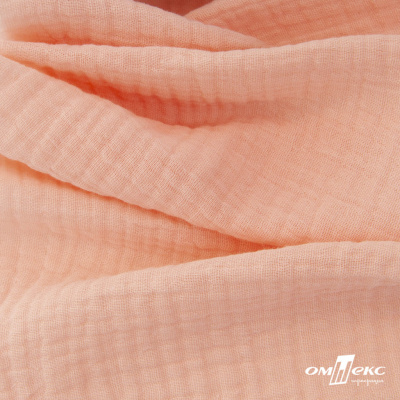 Ткань Муслин, 100% хлопок, 125 гр/м2, шир. 140 см #201 цв.(18)-розовый персик - купить в Благовещенске. Цена 464.97 руб.