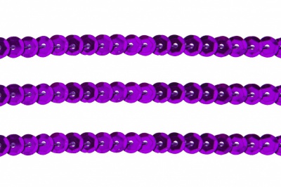 Пайетки "ОмТекс" на нитях, SILVER-BASE, 6 мм С / упак.73+/-1м, цв. 12 - фиолет - купить в Благовещенске. Цена: 300.55 руб.